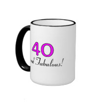 40 And Fabulous Pink mugs