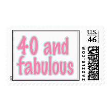 40 and fabulous pink pastel stamp