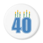 40 Birthday Candles (Blue / Green) magnets