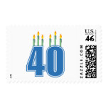 40 Birthday Candles (Blue / Green) Postage