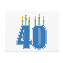 40 Birthday Candles (Blue / Green) postcards