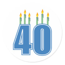 40 Birthday Candles (Blue / Green) stickers