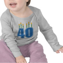 40 Birthday Candles (Blue / Green) T-shirt