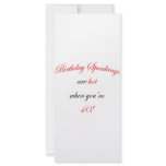 40 Birthday Spanking Full Color Rack Card