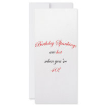 40 Birthday Spanking Full Color Rack Card