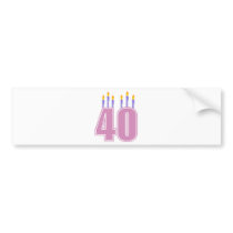 40 Candles (Pink / Purple) bumper stickers