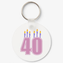 40 Candles (Pink / Purple) keychains