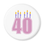 40 Candles (Pink / Purple) magnets