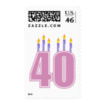 40 Candles (Pink / Purple) postage