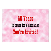 40  Celebration Personalized Announcement