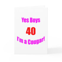 40 Cougar Birthday Card