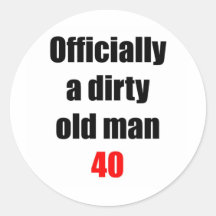 40  Dirty Old Man Round Stickers