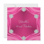 40 & Fabulous Pink Exotic Animal Jewel Birthday invitations