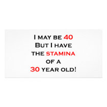 40 stamina photo greeting card