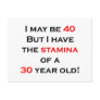 40 stamina postcard