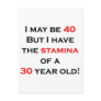 40 stamina postcard