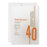 40 Starburst: Tangerine Birthday Party Invitation