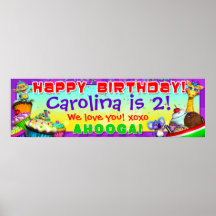 40"x12" GiggleBellies Cupcakes B-Day Banner Print