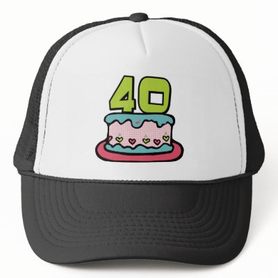 40 Year Old Birthday Cake hats