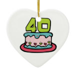 40 Year Old Birthday Cake Christmas Ornament