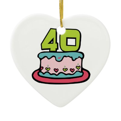birthday cake 40 year old. 40 Year Old Birthday Cake Christmas Ornament by Birthday_Bash.