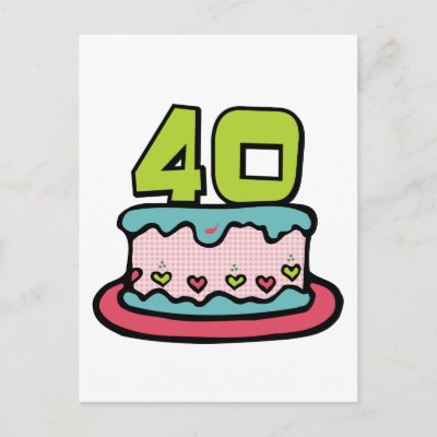 40 Year Old Birthday Cake postcards
