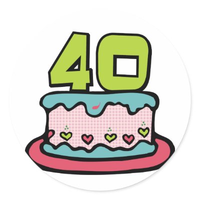 40 Year Old Birthday Cake Stickers by Birthday_Bash