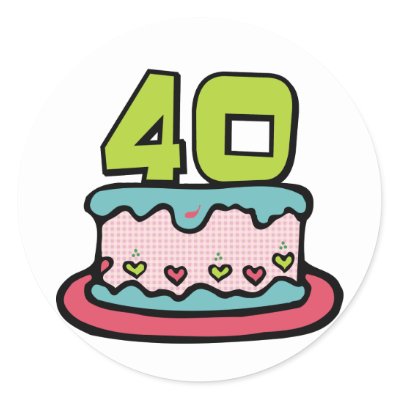 40 Year Old Birthday Cake stickers