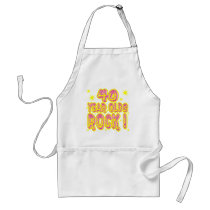 40 Year Olds Rock! (Pink) Apron by TShirtDotCom 40 Year Olds Rock! (Pink) Apron