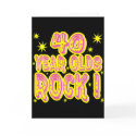40 Year Olds Rock! (Pink) Greeting Card by TShirtDotCom 40 Year Olds Rock! (Pink) Greeting Card
