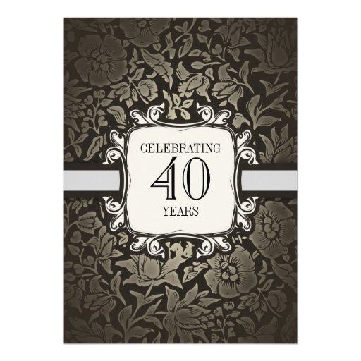 40 years wedding anniversary party invitations (front side)