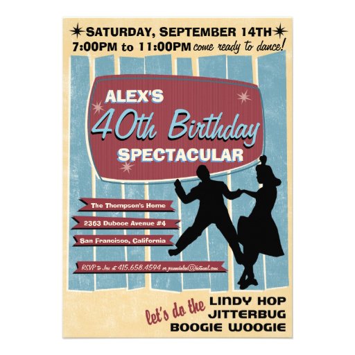 40s Swing Dance Party Invitation