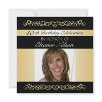 40th-49th Birthday Party Invitations With Photo