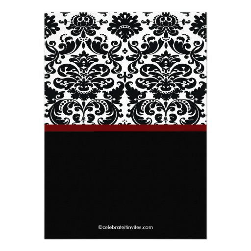 40th Anniversary Damask Invitation Merlot Red
