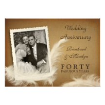 40th Anniversary Fancy Vintage Photo Invitations