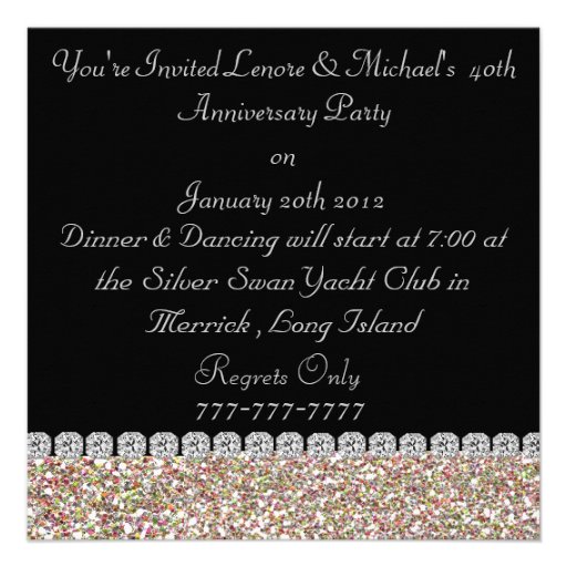 40th Anniversary Party Invitation