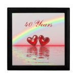40th Anniversary Ruby Hearts Keepsake Boxes