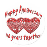 40th. Anniversary Round Sticker