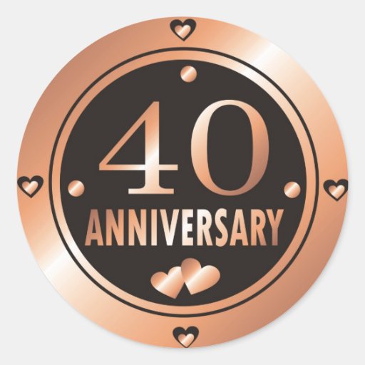 40th Anniversary Stickers | Zazzle