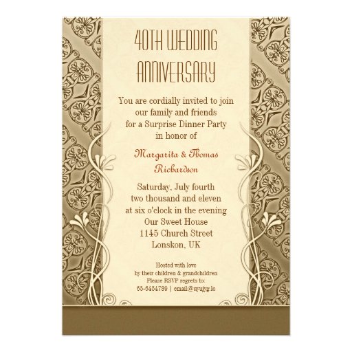 40th anniversary vintage invitations (front side)