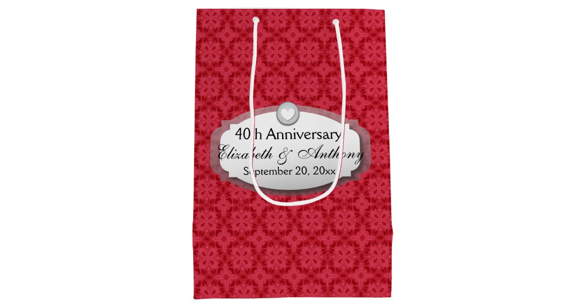 40th Anniversary Wedding Anniversary Ruby Red Z06 Medium Gift Bag ...
