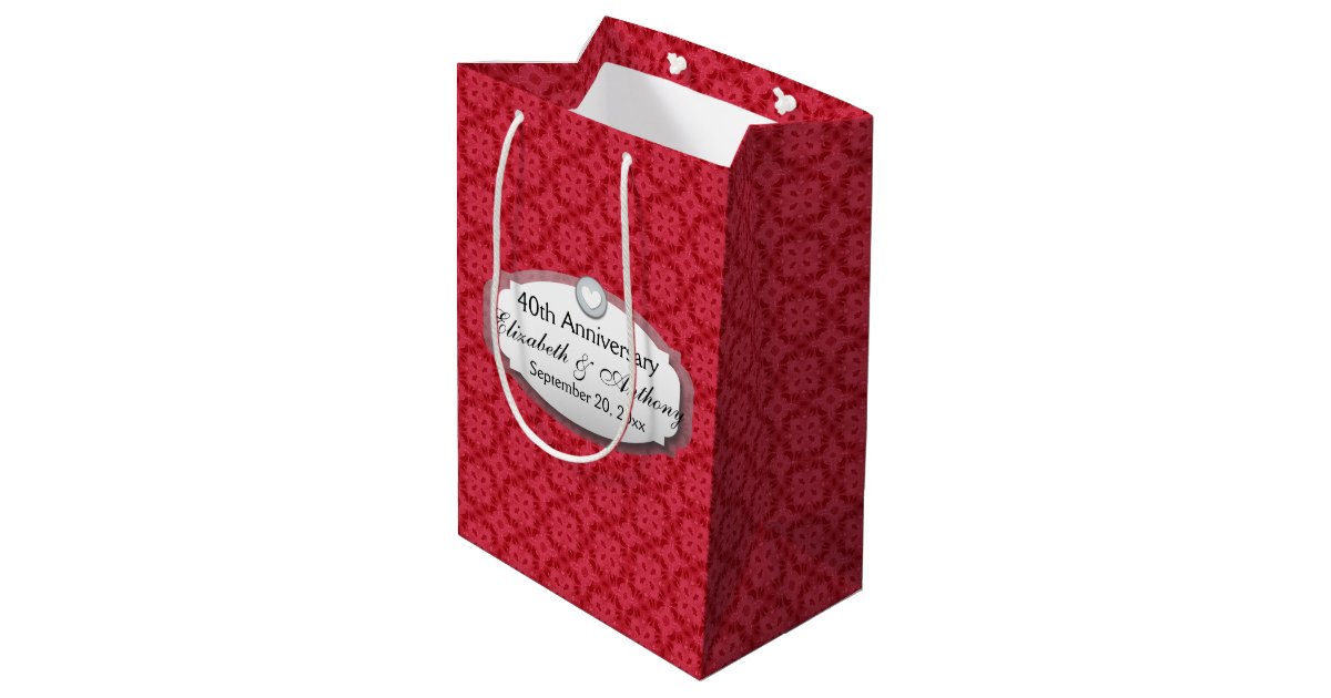 40th Anniversary Wedding Anniversary Ruby Red Z06 Medium Gift Bag ...