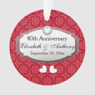 40th Anniversary Wedding Anniversary Ruby Red Z06 Ornament