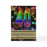 40th anniversary with fireworks and bubbles cards