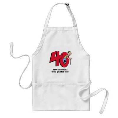 40th birthday apron by funnytshirtsboutique