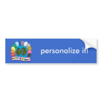 40th Birthday Balloons Design Bumper Sticker