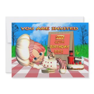40th Birthday BBQ Invitation invitation