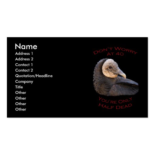 40th Birthday Business Card Template