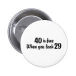 40th Birthday Buttons
