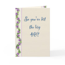 40th Birthday Card